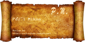 Pál Miksa névjegykártya